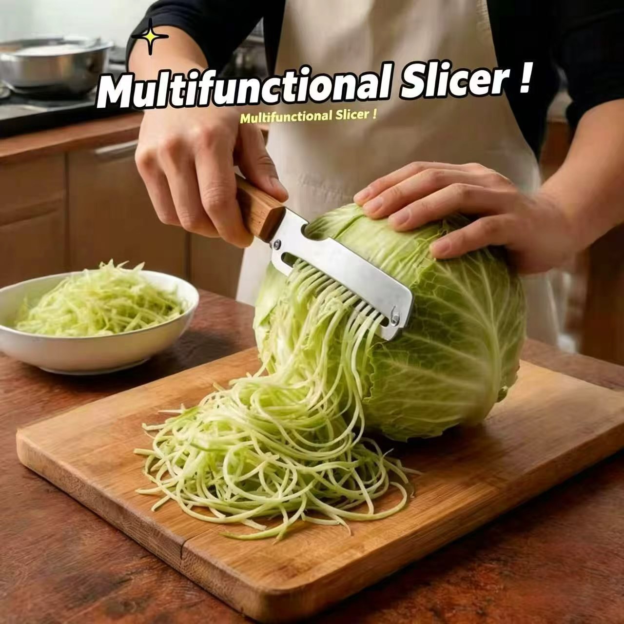 Kitchen Gadgets Peeler - Овощечистка 3-в-1 с деревянной ручкой и