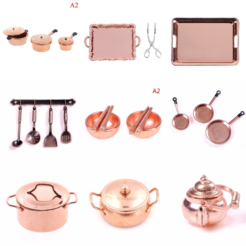 Kitchen Gadgets Gold - 1:12 масштаб кукольный домик миниатюрная сковорода