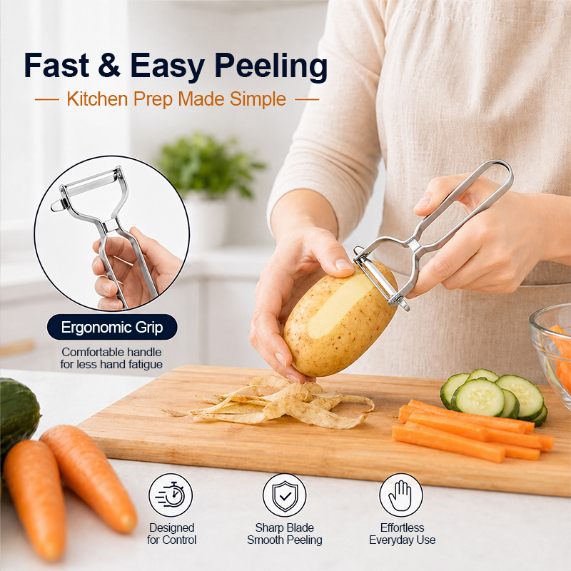 Kitchen Gadgets Cutting Tools - Серебристая овощечистка для фруктов и овощей,