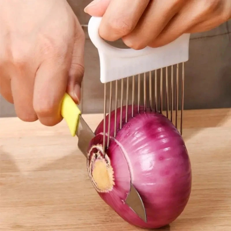 Kitchen Gadgets Cutting Tools - Держатель для резки лука из нержавеющей